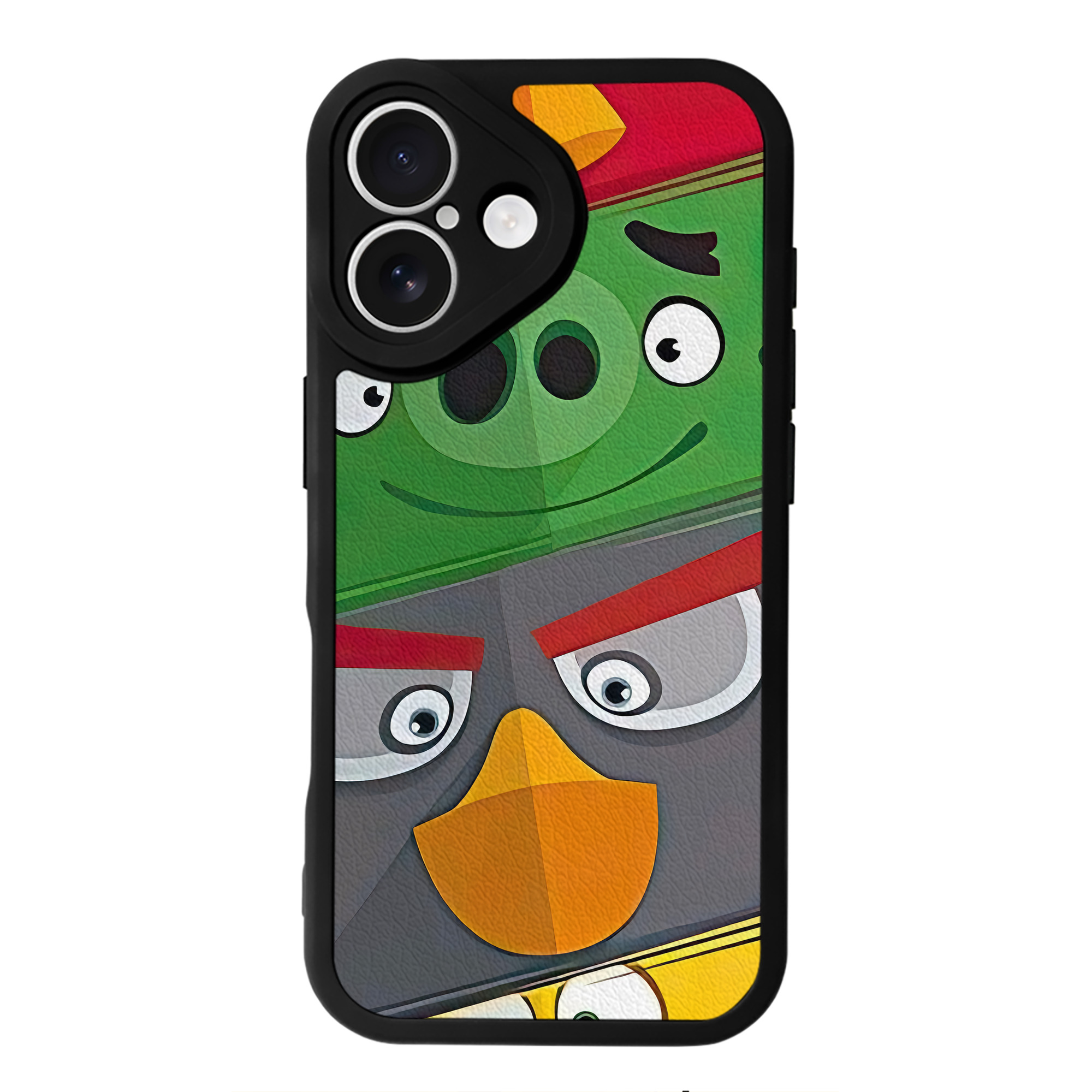 （画像用） Angry Birds アングリーバード 【iPhone 16シリーズ対応】シリコンスマホケース（レザー調） 材質：シリコン